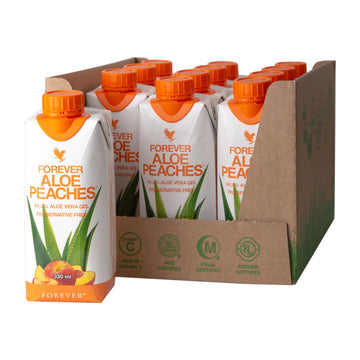 Forever Aloe Peaches - 330ml (12er Set) - my - aloe24.shop - Forever Living